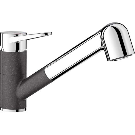 Blanco Wega S - Spültischarmatur mit ausziehbarer Brause, Anthrazit/chrom 526420 (1/5)