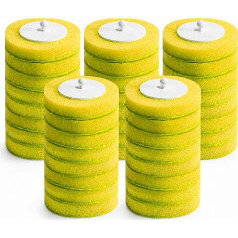 Têtes de Rechange Jetables pour Brosse WC, Recharges Jaunes Parfum Citron, Lot de 40 (1/5)