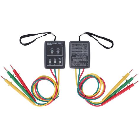Phasenfolgeanzeiger, 5 LED-Anzeigen, batterielos, 3 Messleitungen, Drehrichtungsprüfer für drei Phasen, 60 V bis 600 V Wechselstrom (1/5)