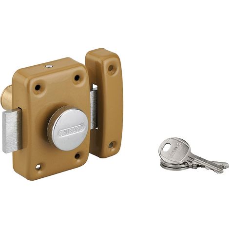 Thirard – Verrou à bouton Trident pour porte intérieure – Cylindre 45mm – Acier – 3 clés – Finition époxy bronze
