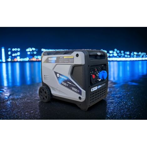 DAGARTECH - Generador Inverter DG6000i a Gasolina 230V 5,5 kW Continuos 6 kW Máx con Arranque Eléctrico, Bajo Consumo, PowerPulse y Kit Transporte (1/4)