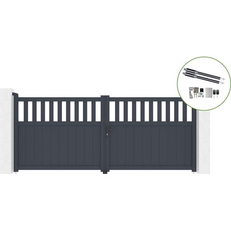 Portail battant 3,4m SANTIS H.140cm alu + motorisation RANGER B150 (1/5)