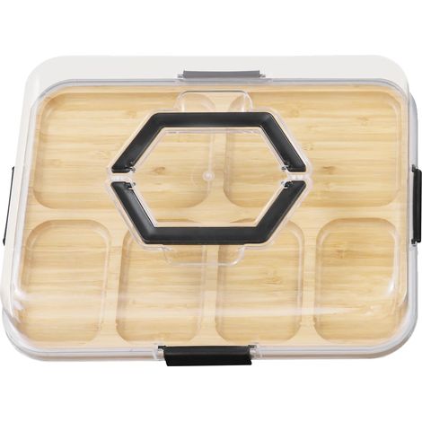 Plateau de Charcuterie, Design Élégant, Fonctionnalité Multi-Compartiments, 6 grilles (1/2)