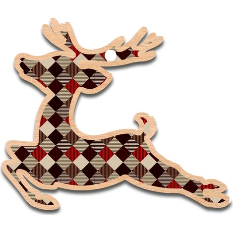 Weihnachtsbaumschmuck, Holz D62, Rentier (1/2)