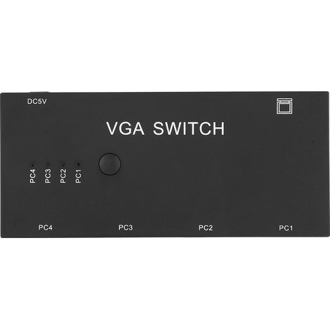 Convertisseur VGA 4 entrées 1 sortie pour écran HD 1080p - Accessoire informatique (1/5)