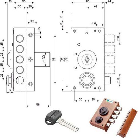 Serratura Sic.Semplice Dx Pompa Scr. 30416 Mottura
