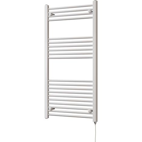 Zennor - White Electric Towel Rail H1200mm x W600mm Straight 500w Standard (1/3)