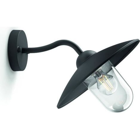 Philips – Applique extérieure vintage en aluminium noir – IP44 résistant aux intempéries – Culot E27 pour ampoule LED décorative – Design intemporel (1/10)