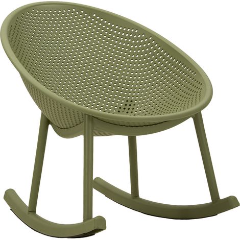 Sedia Phunt, 2 Sedie, a Dondolo, Adatto per Indoor/outdoor, Materiale Struttura in Plastica, Verde
