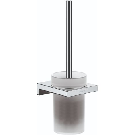 Hansgrohe – Porte-brosse WC mural chromé – Montage mural – Matériau métallique – Insert amovible avec matériel de montage