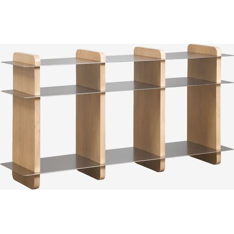 Libreria 150x40 cm in legno di mango e acciaio Tokyo SKLUM