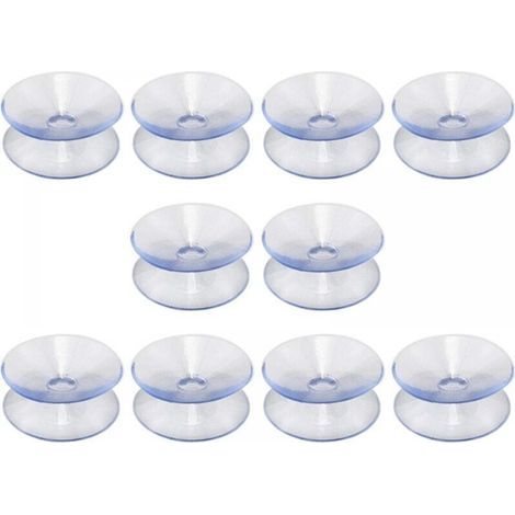 Lot de 10 ventouses de bureau double face en caoutchouc de silicone – Ventouses transparentes, sans crochets – Taille : 35 mm (1/4)
