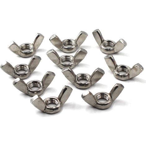 (50 Pièces) M5 Wing Nut 304 Écrou à filetage en acier inoxydable (1/5)