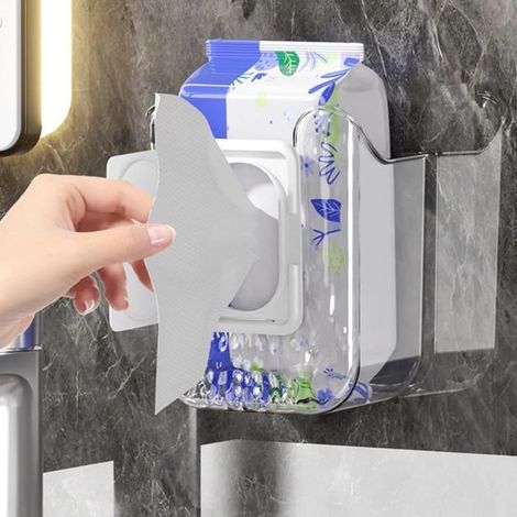 Boîte de Rangement - Blanc - Support Mural - Montage Facile - ABS - Accessoires de Cuisine (1/4)