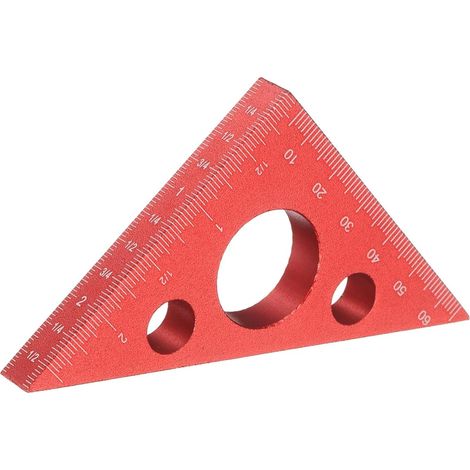 Règle Triangulaire En Aluminium À Angle Droit 45/90 Degrés Épaisseur 9mm Règle Triangulaire Isocèle Renforcée Outil De Mesure De Haute Précision Avec Échelles SAE Et Métriques Pour (1/5)