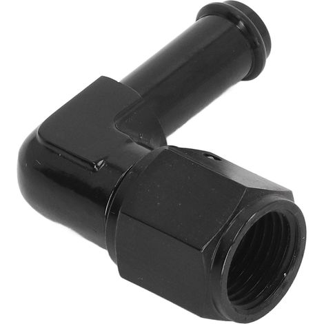 Raccord coudé à 90° pour tuyau de carburant, 6AN femelle vers 3/8 po, en alliage d'aluminium noir 6061-T6, pour conduite de carburant, pompe à carburant et filtre à carburant. (1/5)