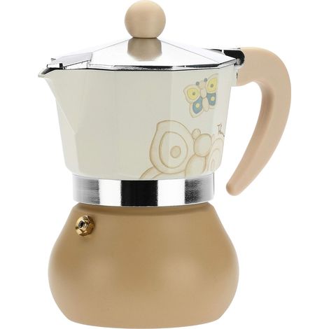 Cafetière moderne décorée de papillons - Accessoires de cuisine - Ligne Elegance - Aluminium - 8 x 8 x 13 cm (1/3)