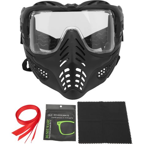 Écran facial intégral avec lunettes de protection, léger, résistant aux chocs, pour jeux CS et activités extérieures, verre transparent (1/5)