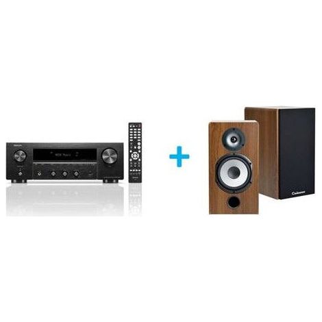 Amplificatore Hi-Fi Denon DRA-900H Nero + una coppia di diffusori da scaffale Cabasse Antigua MT32/2 Edizione speciale Noce