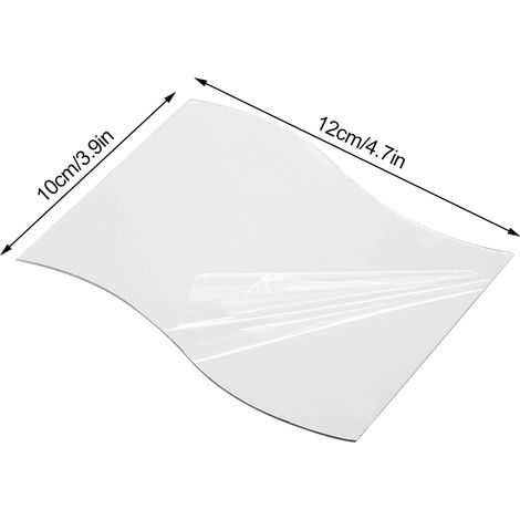6 Éléments Autocollants Miroir Mural Forme Vague Décor Salle de Bain Modulable (1/5)