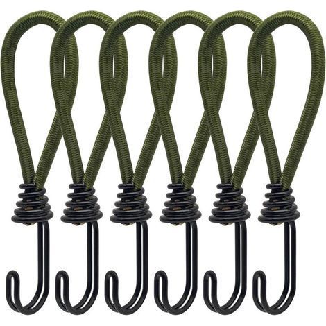 6pcs Rubber Tensioner with Spiral Hooks for Tents, Tarpaulins, PVC Banners, Pavilions, Trampolines, Shade Sails (1/5)