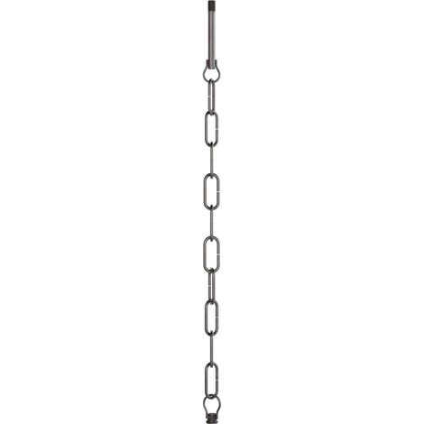 Creative Cables - Kit sospensione meccanica con catena genovese in ferro - Catena 50 cm, tigetta e gancio M10x1 (1/4)
