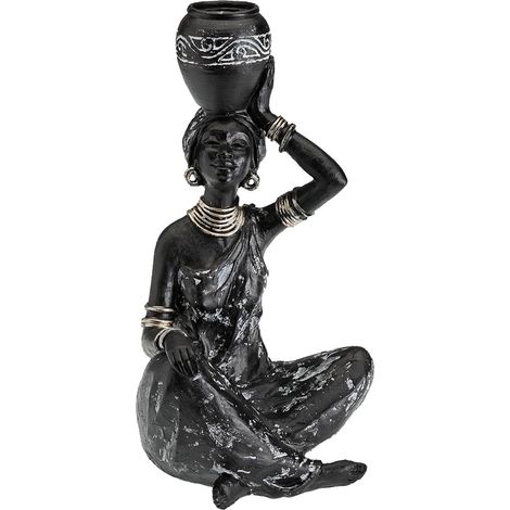 Décoration femme africaine porteuse d'eau assise (1/2)