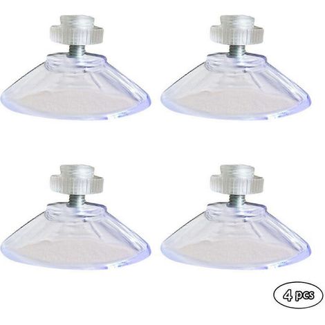 Lot de 4 assiettes en carton avec filetage 40 mm, ventouses M4 transparentes et écrou moleté pour la cuisine, la salle à manger et le bar. Accessoires de cuisine multicolores. (1/4)