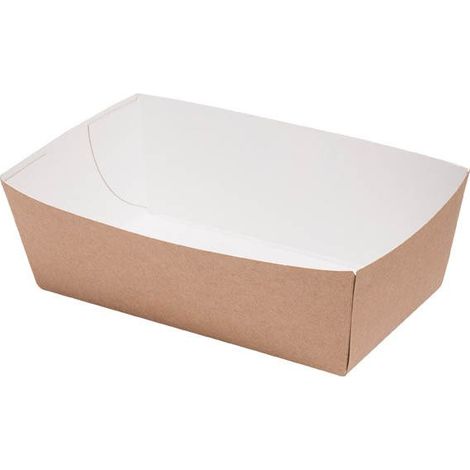 Plateau en papier kraft profond 14,5 x 8 x 5,5 cm 100 pièces.