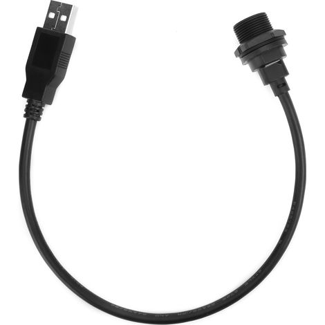 Connecteur USB Étanche IP67 Femelle Micro USB vers Mâle USB 2.0 avec Câble (0.3m) et Douille
