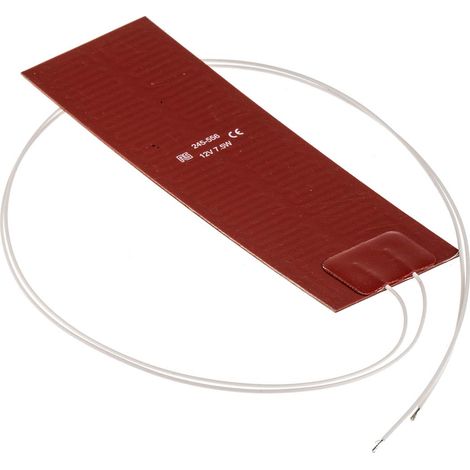 Tapis chauffant en silicone Rectangle RS PRO, 12 V c.c., 7,5 W, 50 x 150mm ( Prix pour 1 )