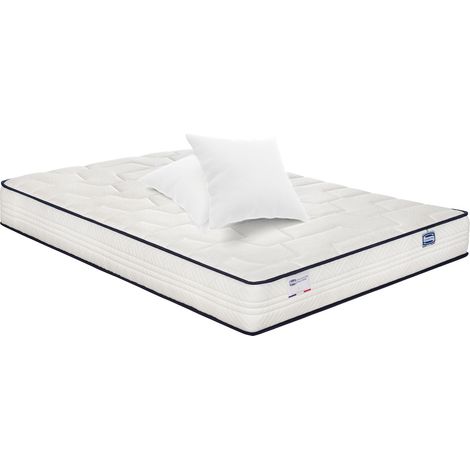Matelas INTEMPOREL 140x200 ressorts ensachés, extra ferme H24 + 2 oreillers (1/4)