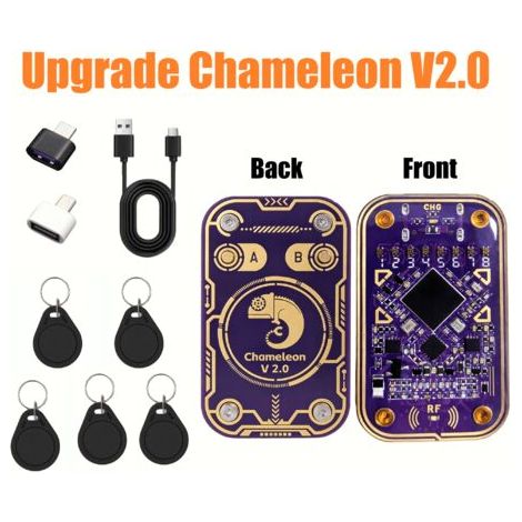 Lecteur Émulateur RFID Chameleon Ultra V2 Duplicateur NFC Fréquence 125 kHz 13.56 MHz Carte Porte-Clés (1/4)