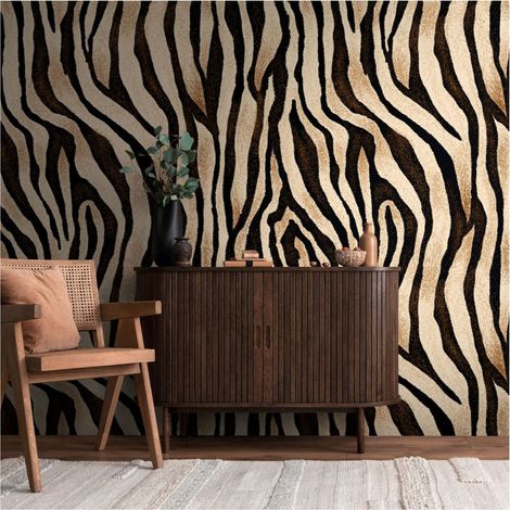 Photo wallpaper Profhome 398311 hot embossed non-woven wallpaper smooth with animal pattern matt beige black brown 1.59 m x 2.8 m (1/4)