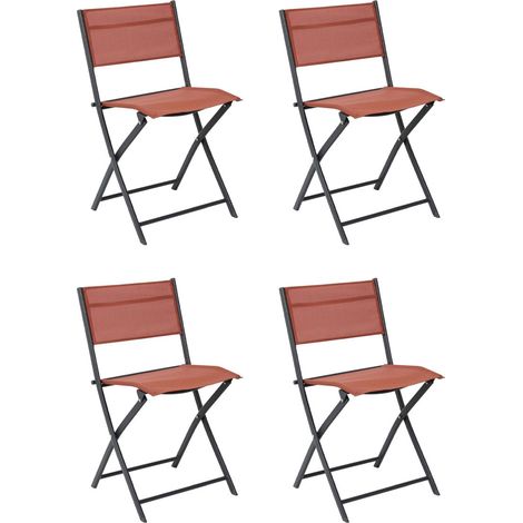 Lot de 4 Chaises de Jardin "Elba" 80cm Terracotta