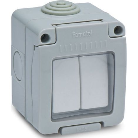 DOUBLE COMMUTATEUR SURFACE ÉTANCHE IP55