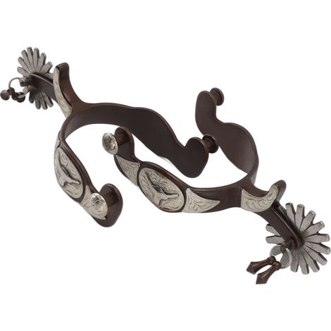 Lot de 2 éperons de cowboy rétro pour jardin, avec motif vache.