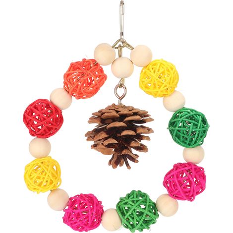 Jouets Pour Oiseaux - Balles En Rotin Et Pommes De Pin Naturelles - Balançoire Pour Perruches Et Inséparables - Ensemble De 1 Pièce (1/5)