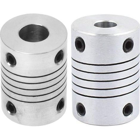 Accouplement à poutre hélicoïdale pour arbre moteur 8 mm x 8 mm et accouplement d'arbre, longueur 25 mm, diamètre 18 mm, pour moteur pas à pas (1/5)