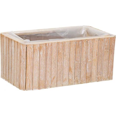 Cesto Rectangular de madera marrón 25.5x14.5x11 (1/5)