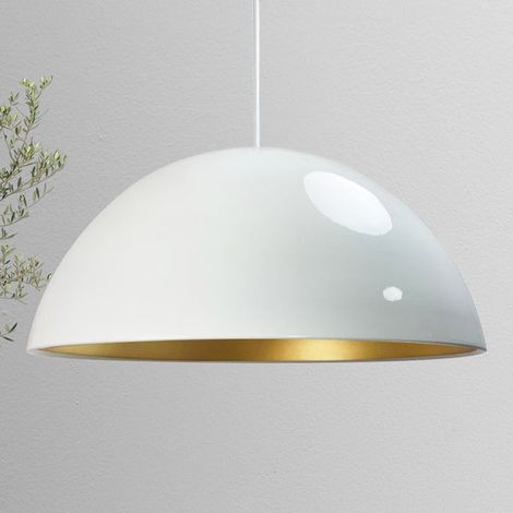 Linate Industrielle Pendelleuchte aus Handbemaltem Weiß Metall – Vintage-Kronleuchter E27 Ø40 cm für Wohnzimmer, Schlafzimmer oder Esszimmer (1/5)