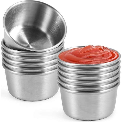 Ramekin-Saucenschälchen, Mini-Saucenbecher (Silber, 12 Stück, 70 ml) (1/5)