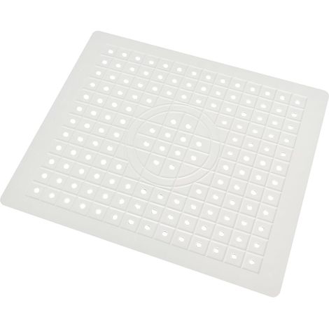 Alfombrilla de goma blanca para fregadero, de 31,5 × 26,2 cm, antideslizante, plegable y resistente a los arañazos. (1/4)