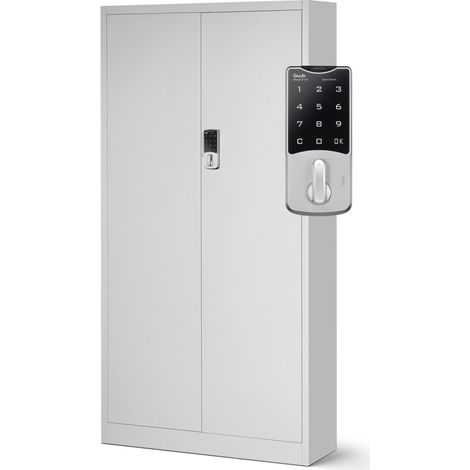Armoire en acier verrouillable à combinaison modèle DANIEL, 900 x 1850 x 400 mm, gris