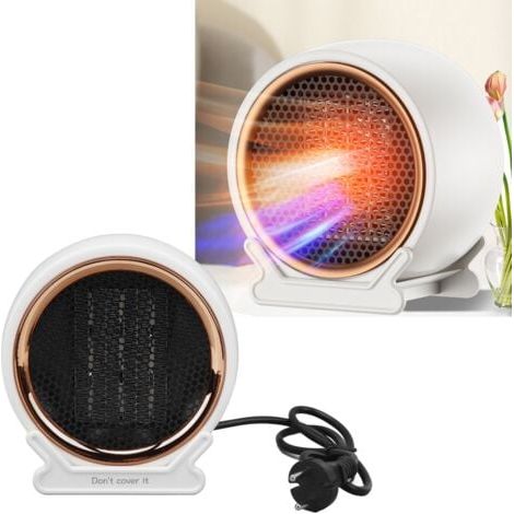 Petit radiateur électrique Portable 1200W, silencieux, rapide, ventilateur combiné pour bureau (1/5)