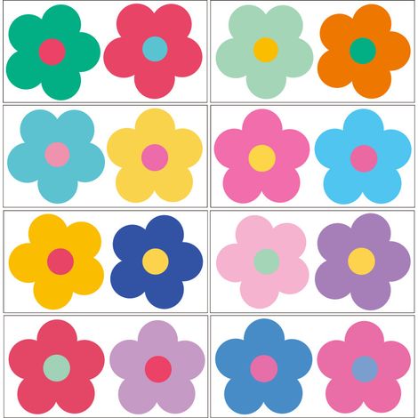 Set mit 8 Hippie-Blumen-Sommer-Autoaufklebern – perfekt für