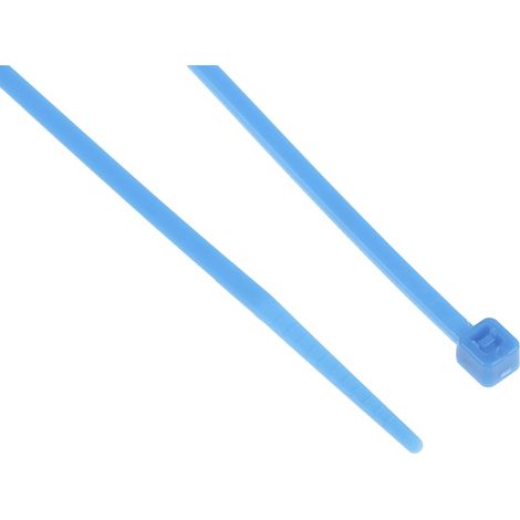 Serre-câble RS PRO Bleu en Nylon 66, 165mm x 2,5 mm ( Prix pour Sachet de 100 )