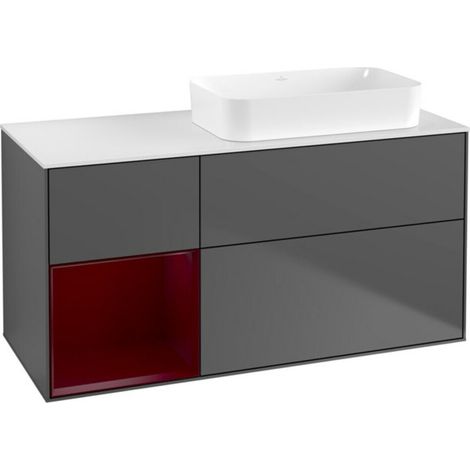 V&B Waschtischunterschrank Finion 120x60 cm, Reg li Peony, Anthracite matt (1/2)