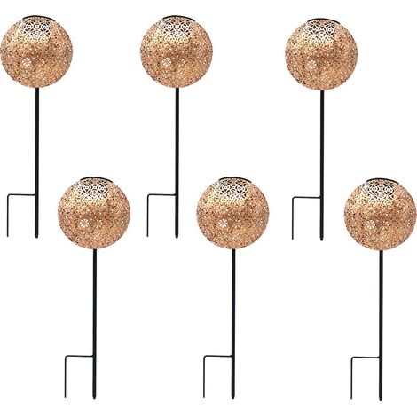 Set Mit 6 Solarbetriebenen Bodenleuchten AGADIR h45cm