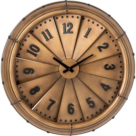 Horloge murale métal doré esprit atelier - doré et noir (1/4)